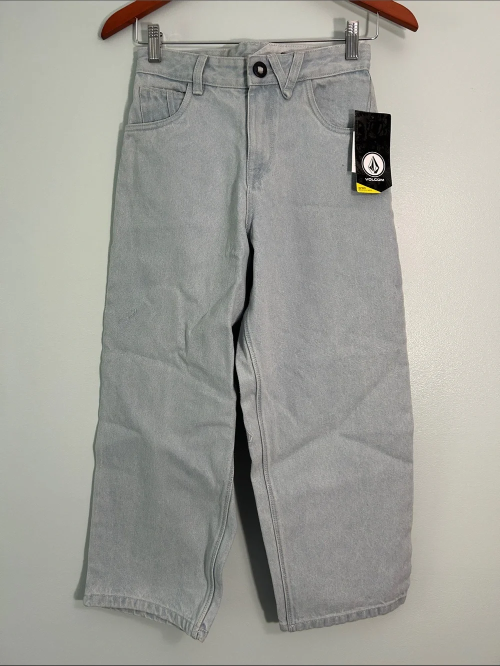 Volcom 8 (24) Jeans Big Boy Youth Chillow in Light Blue Loose Baggy Skater NWT